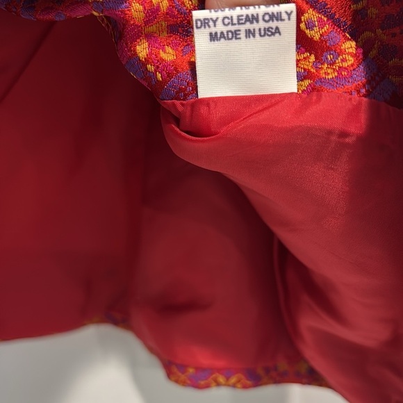 Isabela ardee Neiman Marcus Vintage Red and Orange Women's Jacket size 6 - Picture 8 of 11